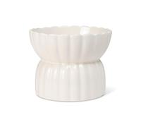Fringe Studio "Scalloped Ivory Small Sculpted Raised Ceramic Feeder (5" Diameter x 4" H, 12 fl.oz.), PetShop Collection (450SM001)