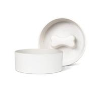 Fringe Studio "Speckled Bone Bone Medium Ceramic Slow Feeder Pet Bowl (6.5" Diameter x 2.5" H, 30 fl.oz.), PetShop Collection (780MD001)