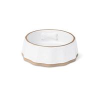 Fringe Studio "Speckled Bone Small Sculpted Ceramic Pet Bowl W/Exposed Clay (5.25" Diameter x 1.75" H, 10 fl.oz.), PetShop Collection (779SM001)
