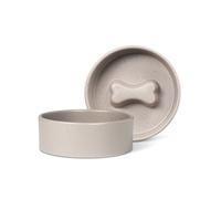 Fringe Studio "Speckled Bone Taupe Small Ceramic Slow Feeder Pet Bowl (5" Diameter x 1.75" H, 10 fl.oz.), PetShop Collection (780SM002)
