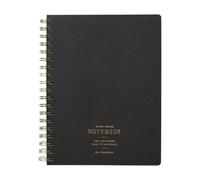 Fringe Studio Spiral Notebook Journal, "NOTEBOOK MARK CHARCOAL" Faux Leather Cover, w/Storage Pocket, Approx 8" w x 9.75" h, 192 Pages (842114)