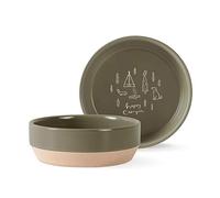 Fringe Studio Stoneware Pet Bowl, Medium, Happy Camper (479006)