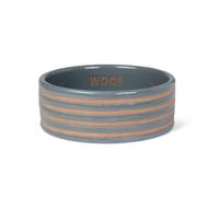 Fringe Studio "Stripe Charcoal Small Striped Wax Resist Ceramic Pet Bowl (5" Diameter x 1.75" H, 12 fl.oz.), PetShop Collection (758SM001)