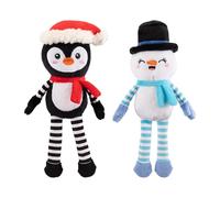 Fringe Studio "ULTIMATE CHILLERS" Plush Dog Toy 2PC Set, Penguin & Snowman, PetShop Collection (312066)