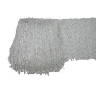 Fringe Tassel Trim,Fringe Trim 1Yard 20CM Long Polyester Sequins Tassel Fringe Lace Trim Ribbon Sew Latin Dress Stage Garment Curtain Accessories(White)