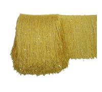 Fringe Tassel Trim,Fringe Trim 1Yard 20CM Long Polyester Sequins Tassel Fringe Lace Trim Ribbon Sew Latin Dress Stage Garment Curtain Accessories(Yellow)