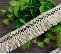 Fringe Trim,3 Yards Cotton Beige Blue Ivory Tassel Lace Dangling Fringe Lace Trims for DIY Sewing Craft 2.5cm Width,Beige