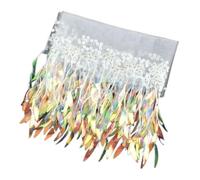 Fringe Trim Better Durability Sequins Tassel Width 15cm, Light Gold/Champagne/Pink, Good Drape Polyester Fringe for DIY 1pc(White,3Yards)