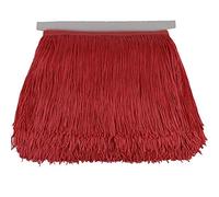Fringe Trim Lace Polyerter Fibre Tassel 6 inch（″） Wide 10 Yards Long for Clothes Accessories and Latin Wedding Dress and DIY Lamp Shade Decoration Black White Red Gold Blue Pink Grey (Watermelon red)