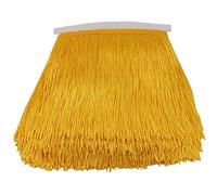 Fringe Trim Lace Polyerter Fibre Tassel 8 inch（″） Wide 10 Yards Long for Clothes Accessories and Latin Wedding Dress and DIY Lamp Shade Decoration BlackWhiteRedGold BluePinkGrey(Golden yellow, 8 inch)