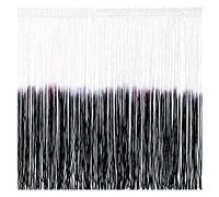Fringe Trim Tassel 8inch Wide 2 Yards Long for Clothes Accessories Latin Wedding Dress DIY Decoration (4-White/Black)