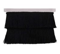 Fringe Trim Tassel Lace 2.5Inch Width 5 Yards Long for Clothes Accessories Latin Wedding Dress and DIY Lamp Shade Decoration (Black, 2.5 Inches)