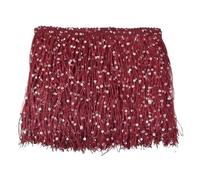 Fringe Trim Wine Red/Lake Blue/Red Sequin Fringe Tassel, Width 20cm Easy to Clean Fringes Ribbon for Dance Performance 1pc(WinRed,1Meter)