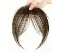 Fringe with Temples Hairpieces - Eight Character Invisible Forehead Oblique Bangs Heat Resistant Fiber for Women Daily Wear Natural Look 20cm(2-30)