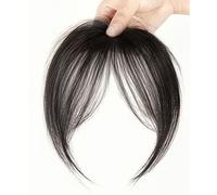 Fringe with Temples Hairpieces - Eight Character Invisible Forehead Oblique Bangs Heat Resistant Fiber for Women Daily Wear Natural Look 20cm(4)
