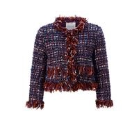 Fringed Boucle Jacket - female - RICH & ROYAL - Tweed Jackets - Blue - XL - Jackets XL