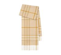 Fringed Checked Cashmere Scarf - unisex - Burberry - Winter Scarves - Yellow - ONE SIZE - Accessories ONE SIZE