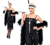 Fringed Flapper Costume Charleston Gangster 20s Womens Ladies Fancy Dress New