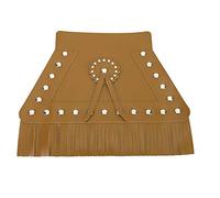 Fringed Leather Universal Motorcycle Front Fender Flap, Front Mudguard Cover for Custom Bikes, Durable Leather Fender Protector with Classic Styling for and (Huang Changxu)