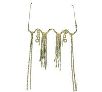Fringed Rhinestones Eyeglass Frame Aesthetic Face Chain Face Decorative Jewelry No Lens Half Frame Eyewear Women Favor Tassels Glasses Frame Face Jewelry