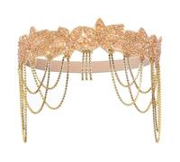 Fringed Rhinestones Headband for Female Girl Luxurious Crystal Hairband Evening Dress Hairband 20s Flapper Hairband