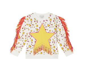 Fringed Star Sweat Ecru 4 years