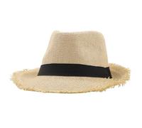 Fringed Straw Fedora Hat for Women Men Short Brim Roll Up Trilby Hats UPF 50+ Summer Beach Straw Retro Jazz Sun Hat Sun Hats for Women UK