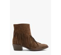 Fringed suede ankle boots for women Ryłko Leyla Marron 37