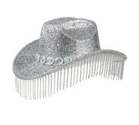 Fringes Cowboy Hats For Disco Party Female Shimmering Cowboy Hats Western Party Hat Male Windproof Hat For Woman Western Felts Male Felts Woman With String