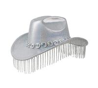 Fringes Cowboy Hats For Disco Party Female Shimmering Cowboy Hats Western Party Hat Male Windproof Hat For Woman Western Felts Male Felts Woman With String