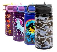 Fringoo - 350ml Toddler water bottle - Insulated Water Bottle - Stainless Steel and Straw Fliptop Durable and Cool Design - Game Pad Camo