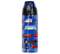 Fringoo - 600ml Kids Water Bottle with Straw & Fliptop Lock - 100% Leakproof - BPA Free 600ml Kids Water Bottle for School - Traffic Jam