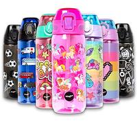 Fringoo - 600ml Kids Water Bottle with Straw & Fliptop Lock - 100% Leakproof - BPA Free 600ml Kids Water Bottle for School - Magic Unicorn