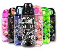 Fringoo - 600ml Kids Water Bottle with Straw & Fliptop Lock - 100% Leakproof - BPA Free 600ml Kids Water Bottle for School - Game On
