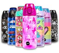 Fringoo - 600ml Kids Water Bottle with Straw & Fliptop Lock - 100% Leakproof - BPA Free 600ml Kids Water Bottle for School - Unicorn Ombre