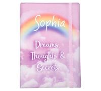 Fringoo - Dreams & Secrets - Personalised Diary - Writing Book - Kids Journal with Heart Matching Bookmark - 96 Page Girls Journal - Birthday Gifts for Girls