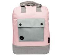 Fringoo - Girls Backpack - Scandi Minimal Style Rucksack - Back Straps/Top Handles - Large School Bag - Work Bag - Laptop Sleeve - Pink-Grey Design