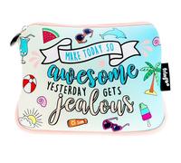 Fringoo® Girls Boys Pencil Case Large Stationery Pouch Funny Cute Kids Unicorn Neoprene Zipper Closure School Accessories Pen Box 22 x 15 cm (Awesome - Neoprene Pencil Case)