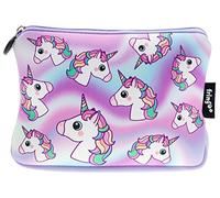 Fringoo® Girls Boys Pencil Case Large Stationery Pouch Funny Cute Kids Unicorn Neoprene Zipper Closure School Accessories Pen Box 22 x 15 cm (Hologram Unicorn - Neoprene Pencil Case)
