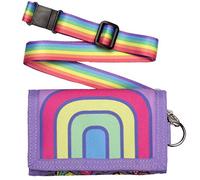 Fringoo Girls Wallet with Zipper Pocket - Rainbow Smile | Credit Card Wallet for Kids