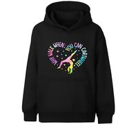 Fringoo Gymnastic Hoodie for Kids Cotton Rich Soft Hooded Sweatshirt for Girls Pullover Jumper with Kangaroo Pocket Age 5-13