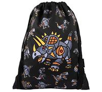 Fringoo - Kids Drawstring Backpack | Perfect School, PE Kit, Swimming or Sports Kit Bag | Includes 1.5cm Straps for Comfort - Boys' Dinosaur Robot Design, 44cm (H) x 33cm (W)