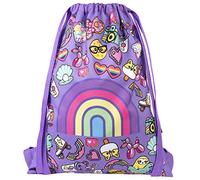Fringoo - Kids Drawstring Bag | Perfect School Bag, PE Kit Bag, Swimming Bag or Sports Kit Bag | Includes 1.5cm Straps for Comfort - Bag for Girls - Rainbow Smile