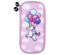Fringoo® Kids Pencil Case Hardtop Embossed Cover Double Zipper Pencil Holder Stationery Organiser Funny Novelty Unique Unicorn Design (Unicorn Balloons)