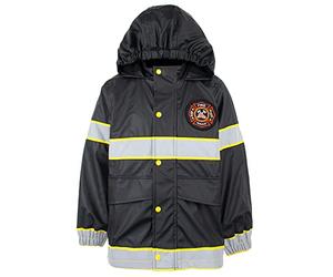 Fringoo - Kids Raincoat - Firefighter Design - Waterproof Jacket For Kids - Age 7/8 Years - Firefighter Uniform - Machine Wash - Lightweight Coat
