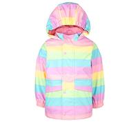 Fringoo - Kids Raincoat - Rainbow Stripes Design - Waterproof Jacket For Kids - Age 2/3 Years - Multicoloured Stripe - Machine Wash - Lightweight Coat