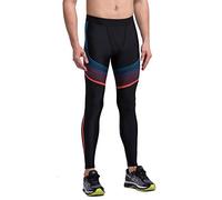 Fringoo® Mens Compression Tights Workout Long Running Training Rugby Basketball Fitness Base Layer Gym Pants Thermal Long Sport Gear Performance Black Leggings S M L XL (Large, Stripes Rainbow)