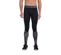 Fringoo® Mens Compression Tights Workout Long Running Training Rugby Basketball Fitness Base Layer Gym Pants Thermal Long Sport Gear Performance Black Leggings S M L XL (Large, Hexo Black)