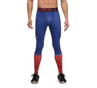 Fringoo Men's Workout Compression Tights Training Thermal Base Layer Pants Fitness Gym Running Sport Performance Leggings S M L XL (Small, Spider)