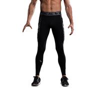 Fringoo Men's Workout Compression Tights Training Thermal Base Layer Pants Fitness Gym Running Sport Leggings S M L XL (Small, Black Mesh)